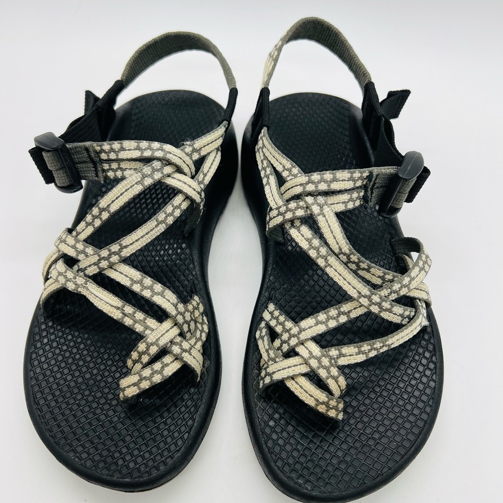 CHACO WOMENS OUTDOOR ADVENTURE STRAPPY SANDALS SIZE 6 BEIGE/OLIVE GREEN - Picture 9 of 12